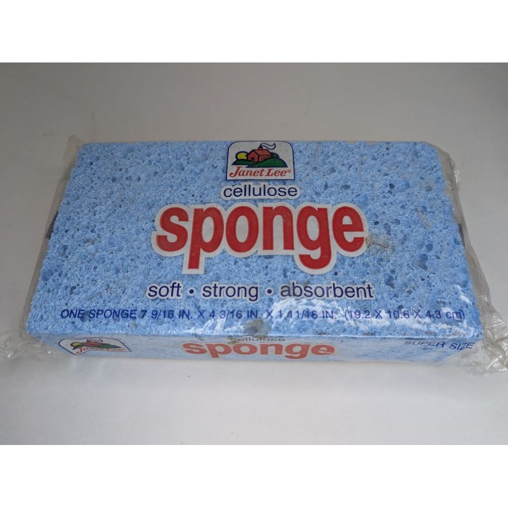 Janet Lee Cellulose Sponge 19.2 X 10.6 X 4.3 cm Super Size Soft Strong Absorbent